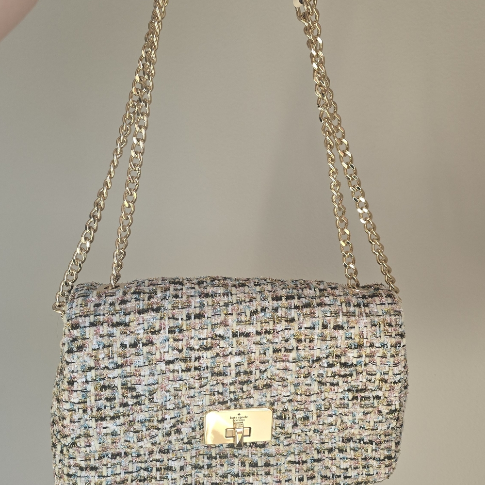 Kate Spade - Carey Tinsel Tweed Medium Flap Bag